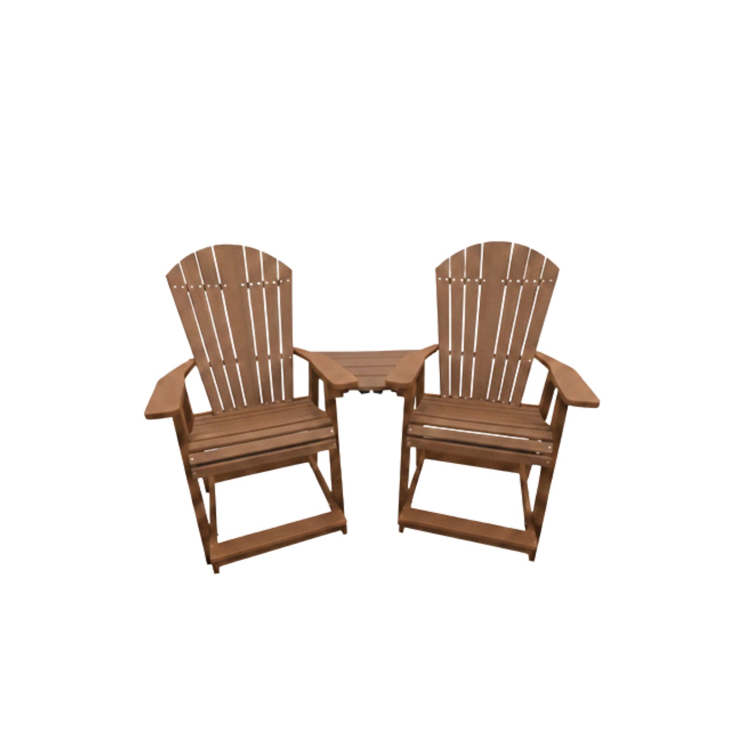 Adirondack Outdoor Poly Amish Balcony Chair Set - Antique Mahogany