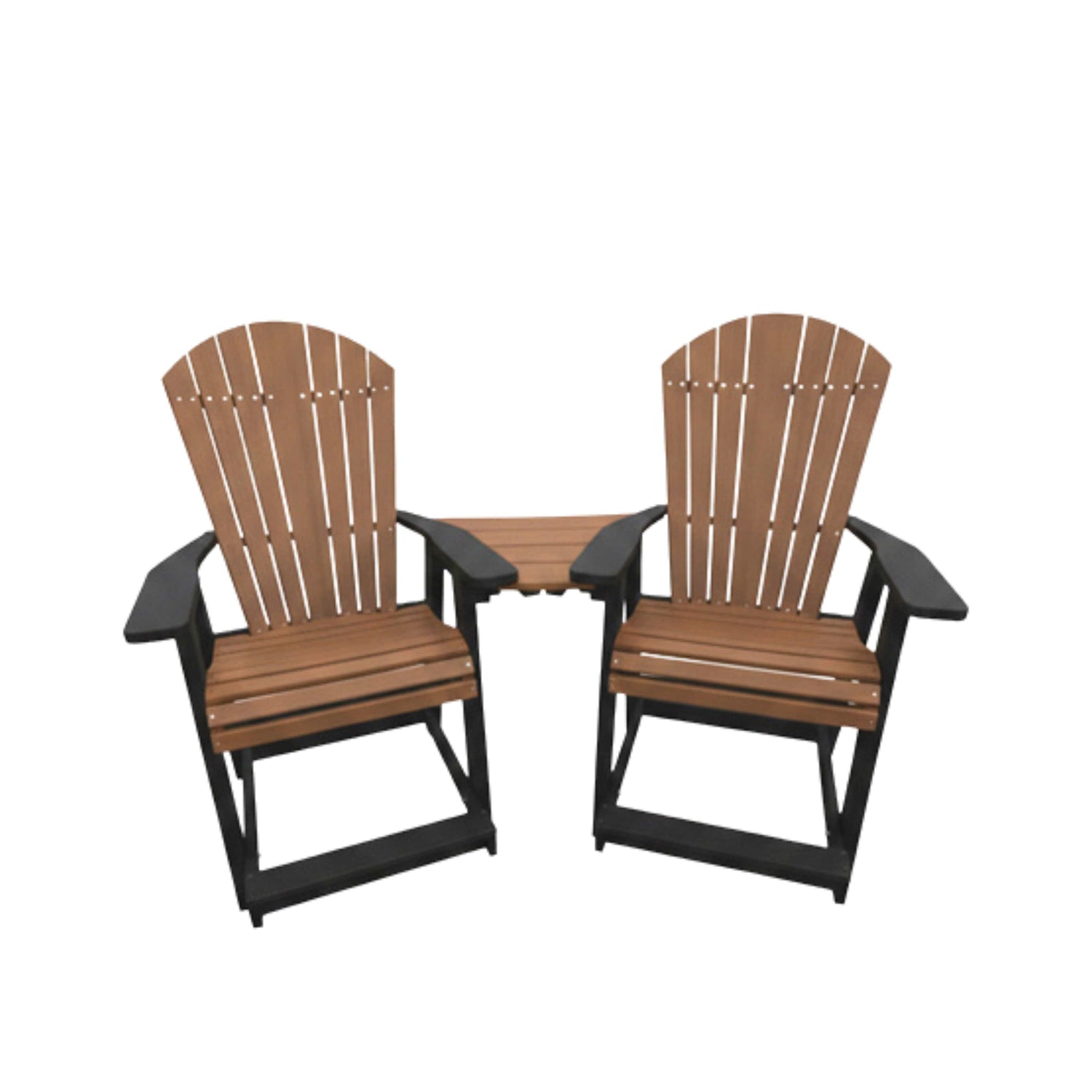 Adirondack Outdoor Poly Amish Balcony Chair Set - Antique Mahogany & Black