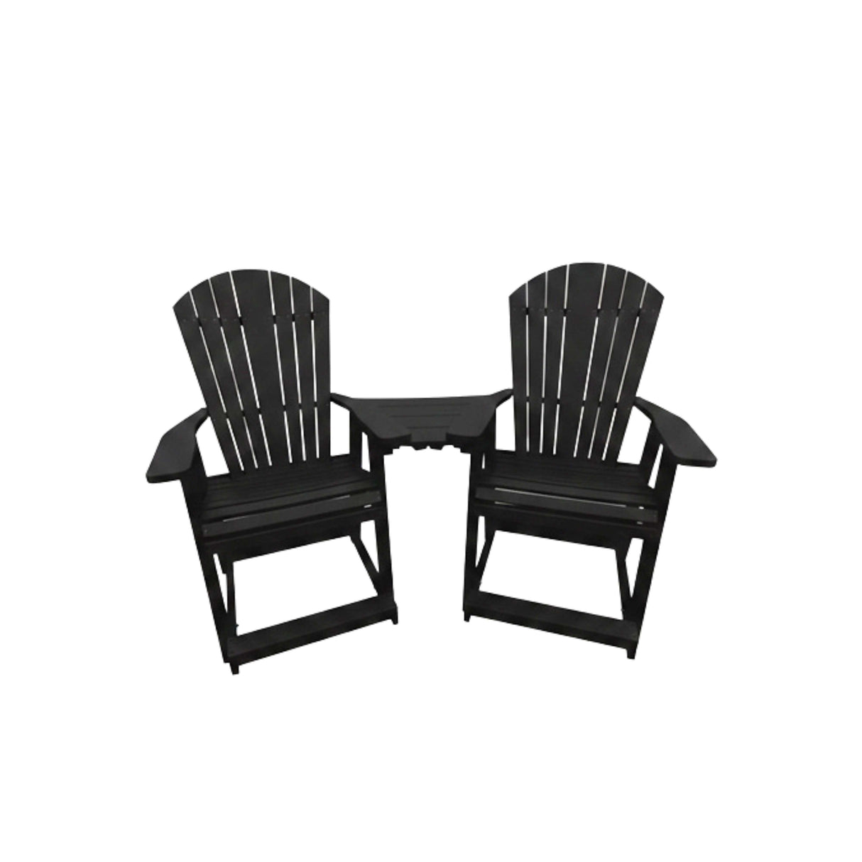 Adirondack Outdoor Poly Amish Balcony Chair Set - Black