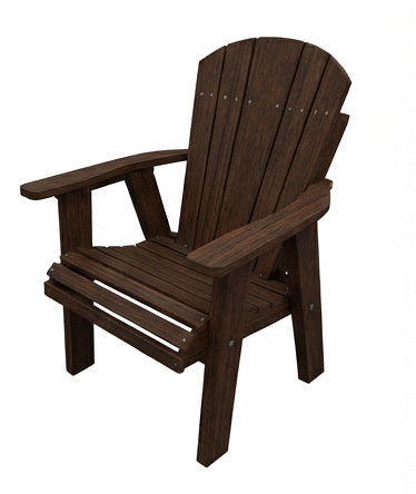 Adirondack Poly Amish Outdoor Dining Chair - Brazilian Walnut