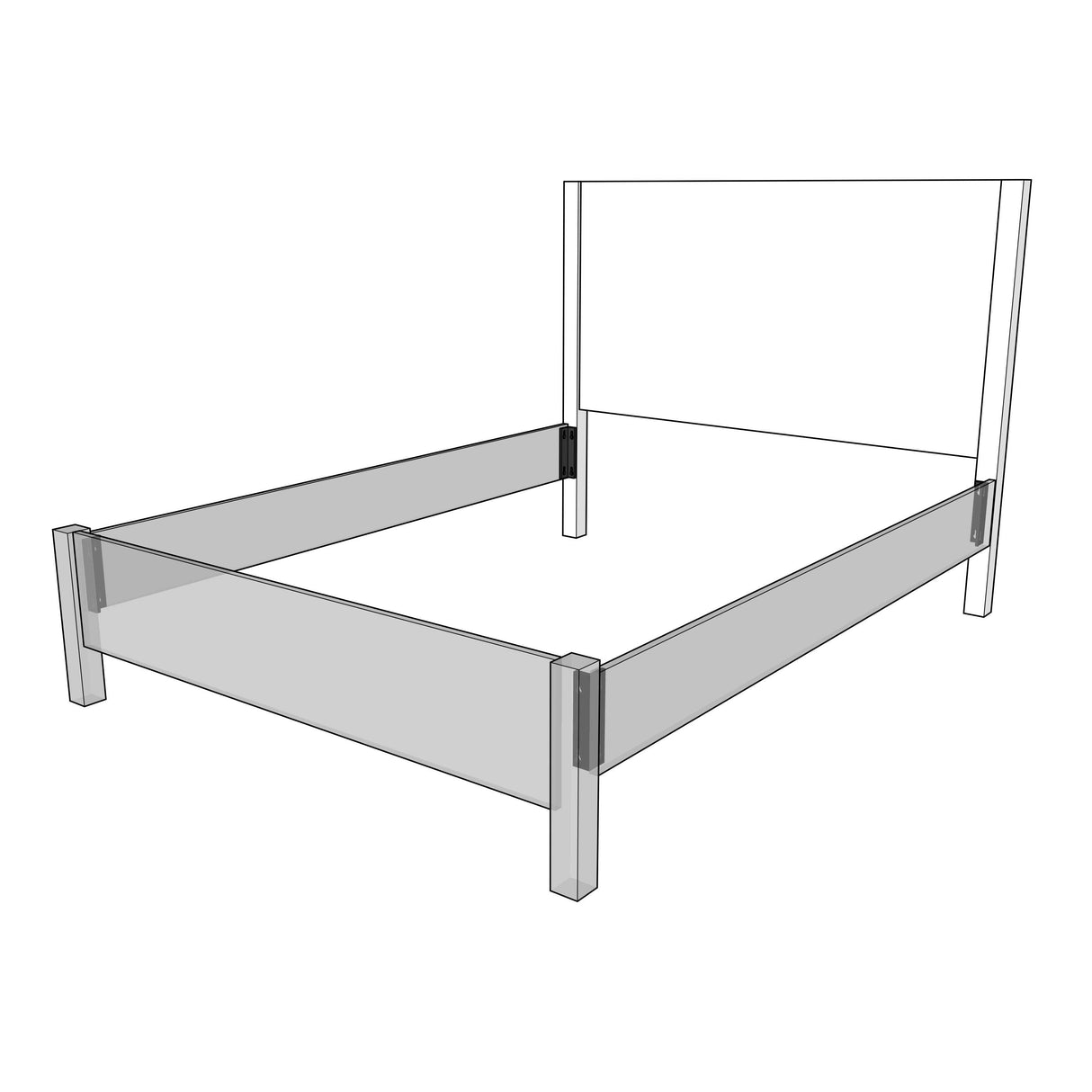 Hudson King Walnut Wood Bed with Upholstered Headboard | NAT