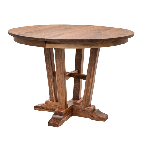 Alberta Round Walnut Counter Height Dining Set for 4