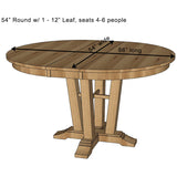 Albany Round Extending Pub Table