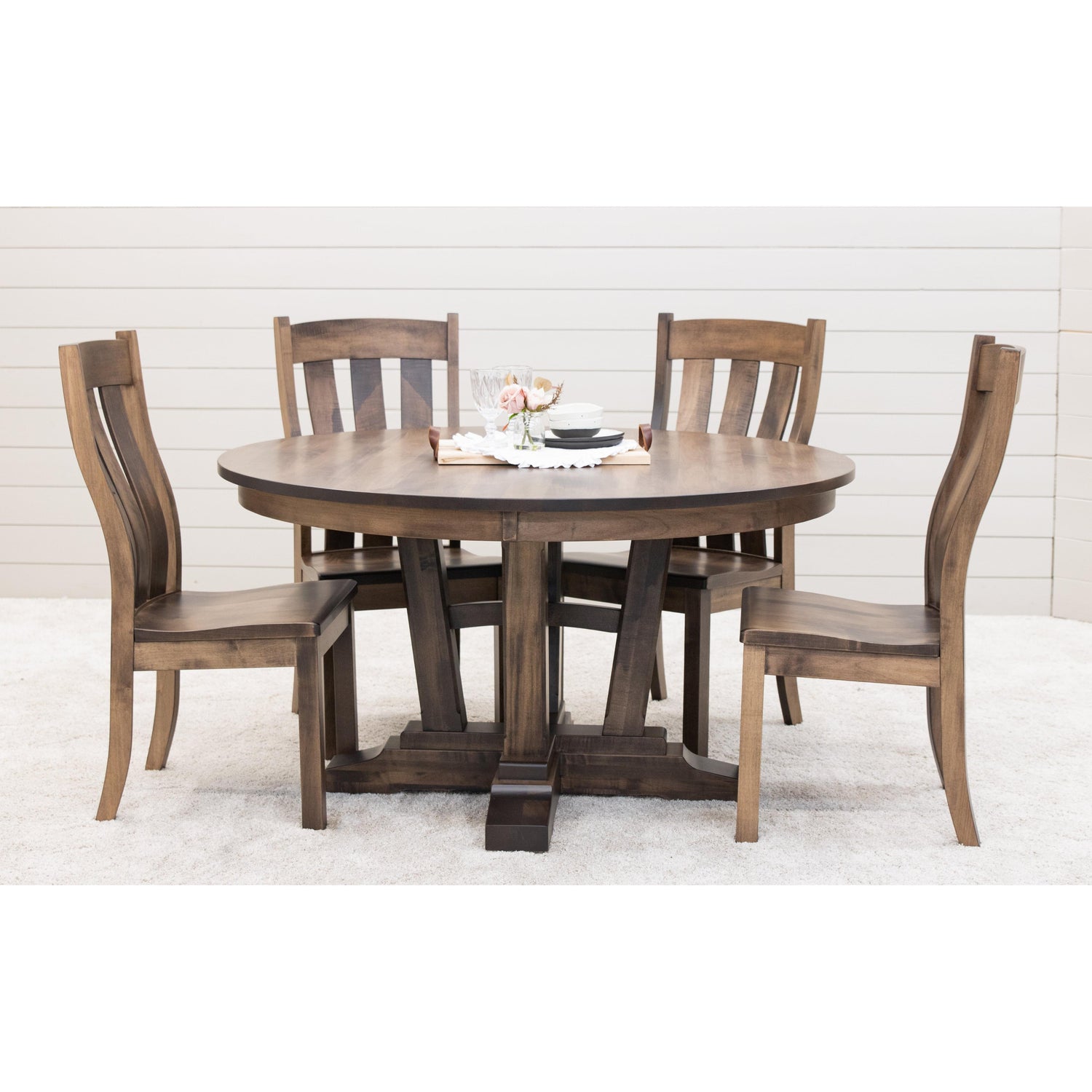Alberta Maple Wood Round Extending Dining Table | CO