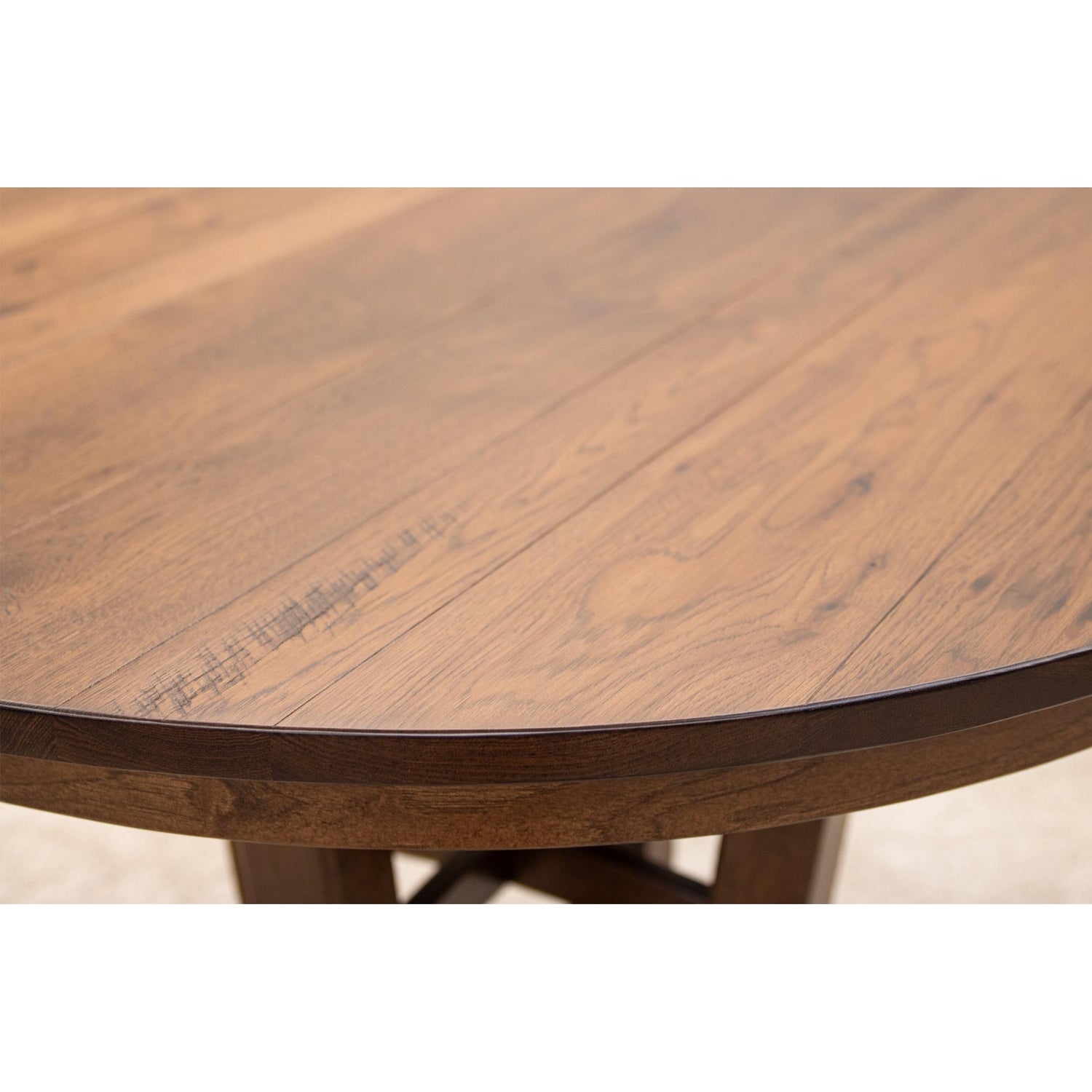 Alberta Hickory Wood Round Extending Pub Table | ASB