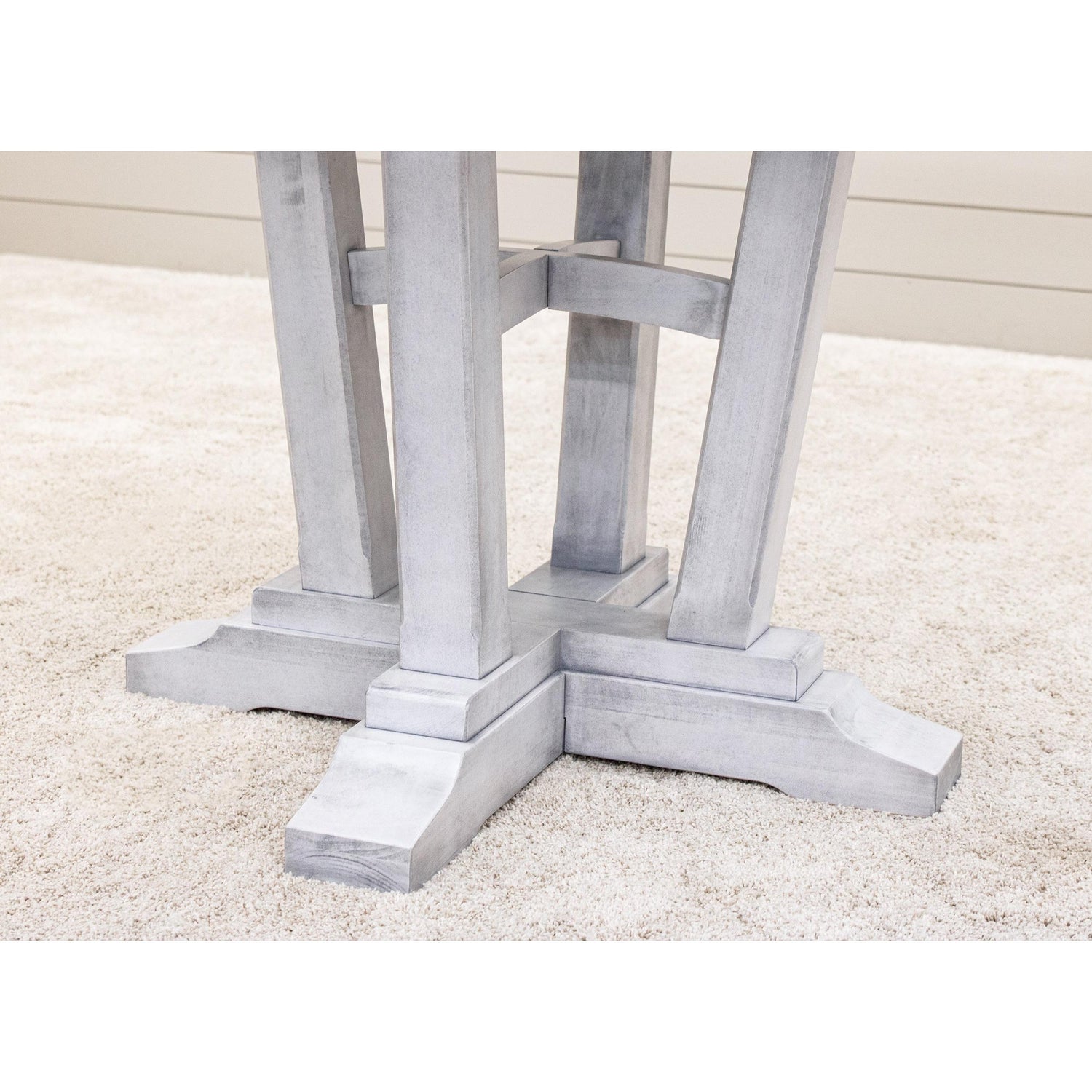 Alberta White & Wood Round Extending Pub Table | M-AV&GS