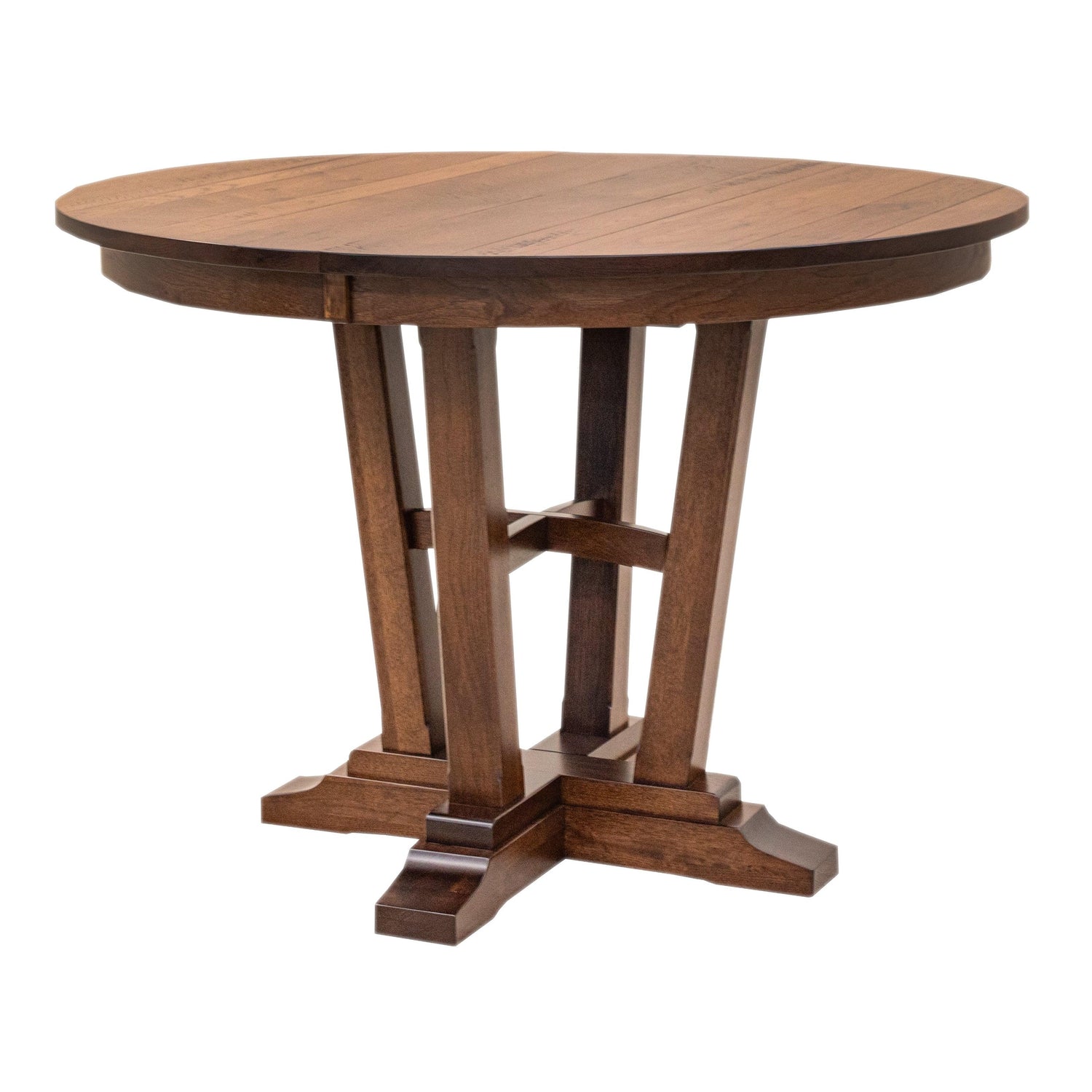 Alberta Hickory Wood Round Extending Pub Table | ASB