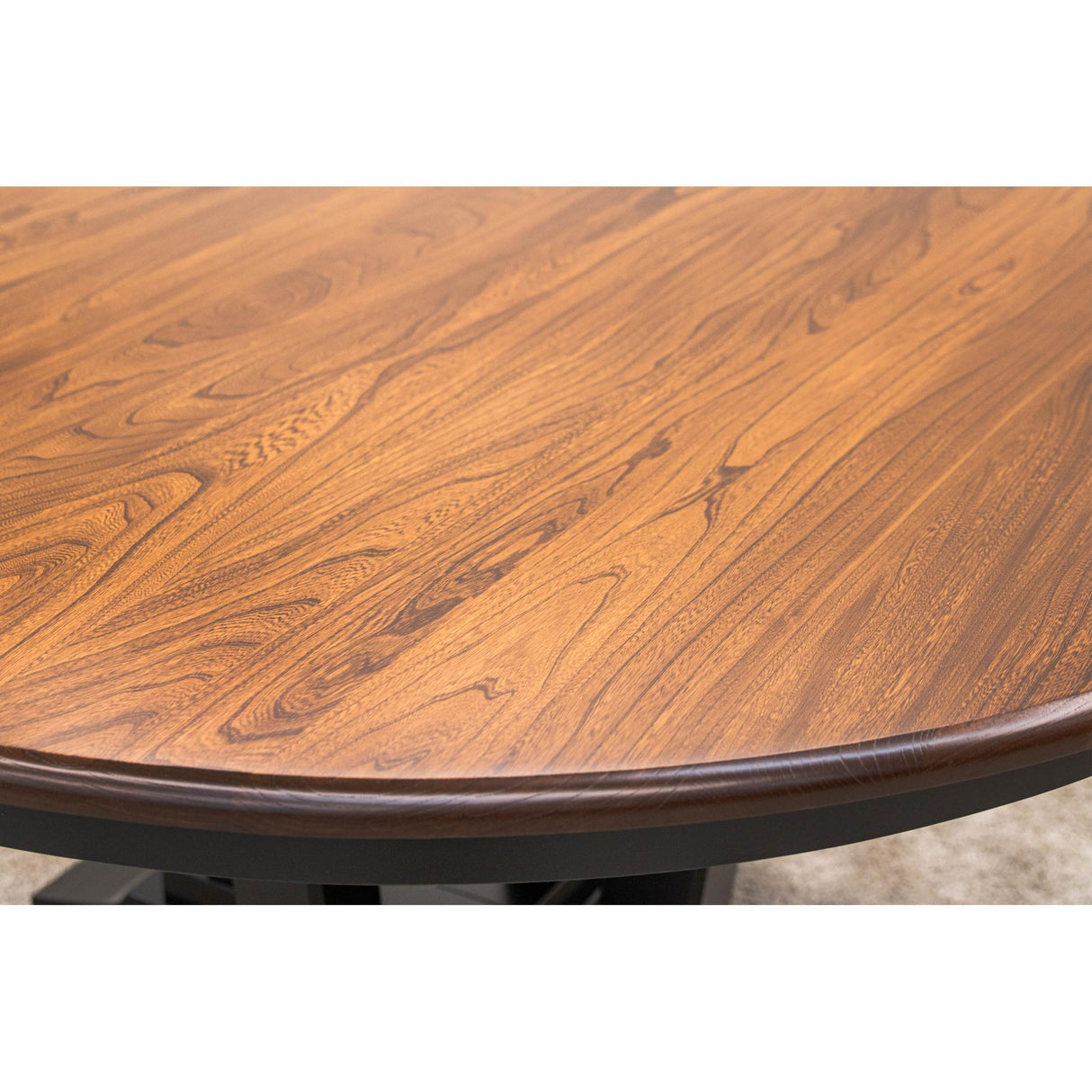 Alberta Black & Wood Round Extending Dining Table | M-EB&E-MC