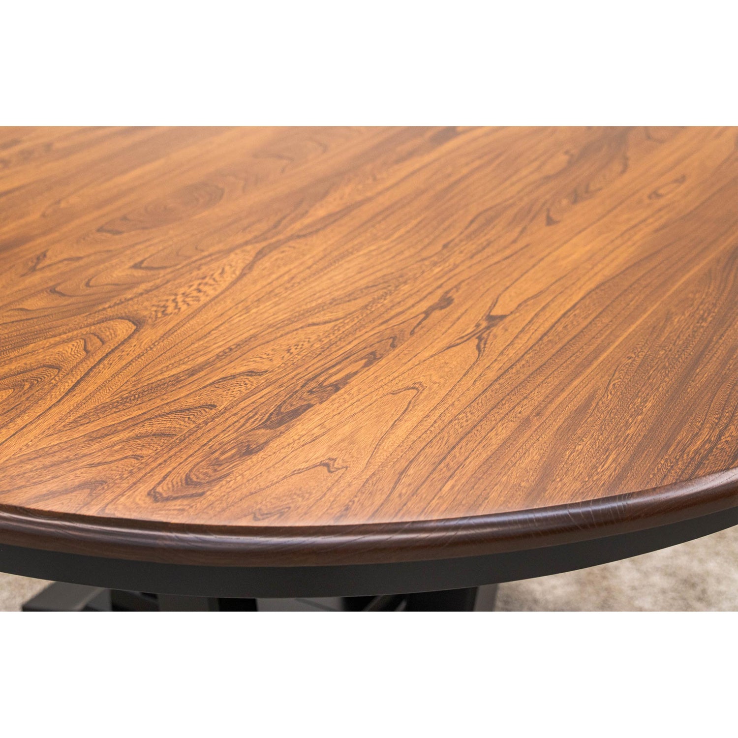 Alberta Black & Wood Round Extending Dining Table | M-EB&E-MC