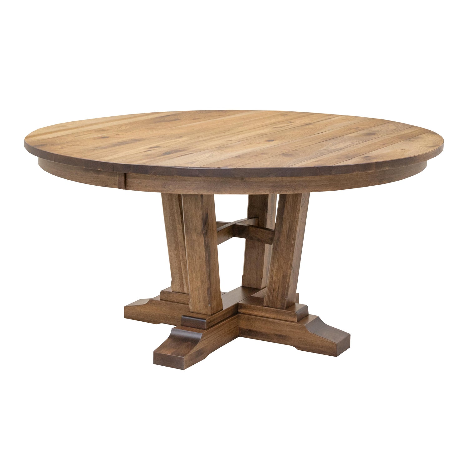 Alberta Hickory Wood Round Extending Dining Table | CO