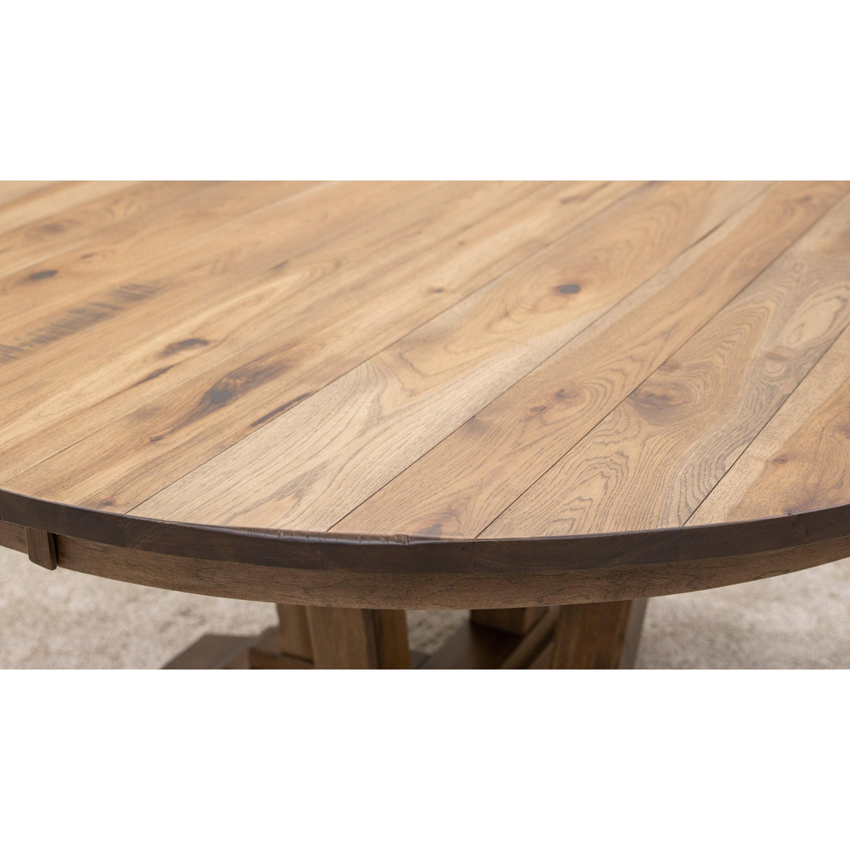 Alberta Hickory Wood Round Extending Dining Table | CO