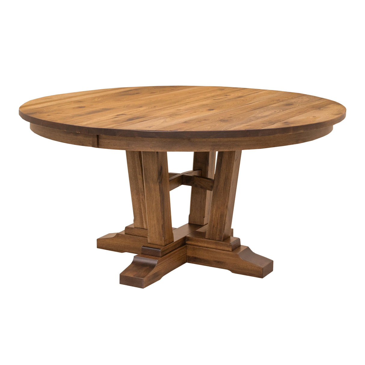 Alberta Hickory Wood Round Extending Dining Table | HC