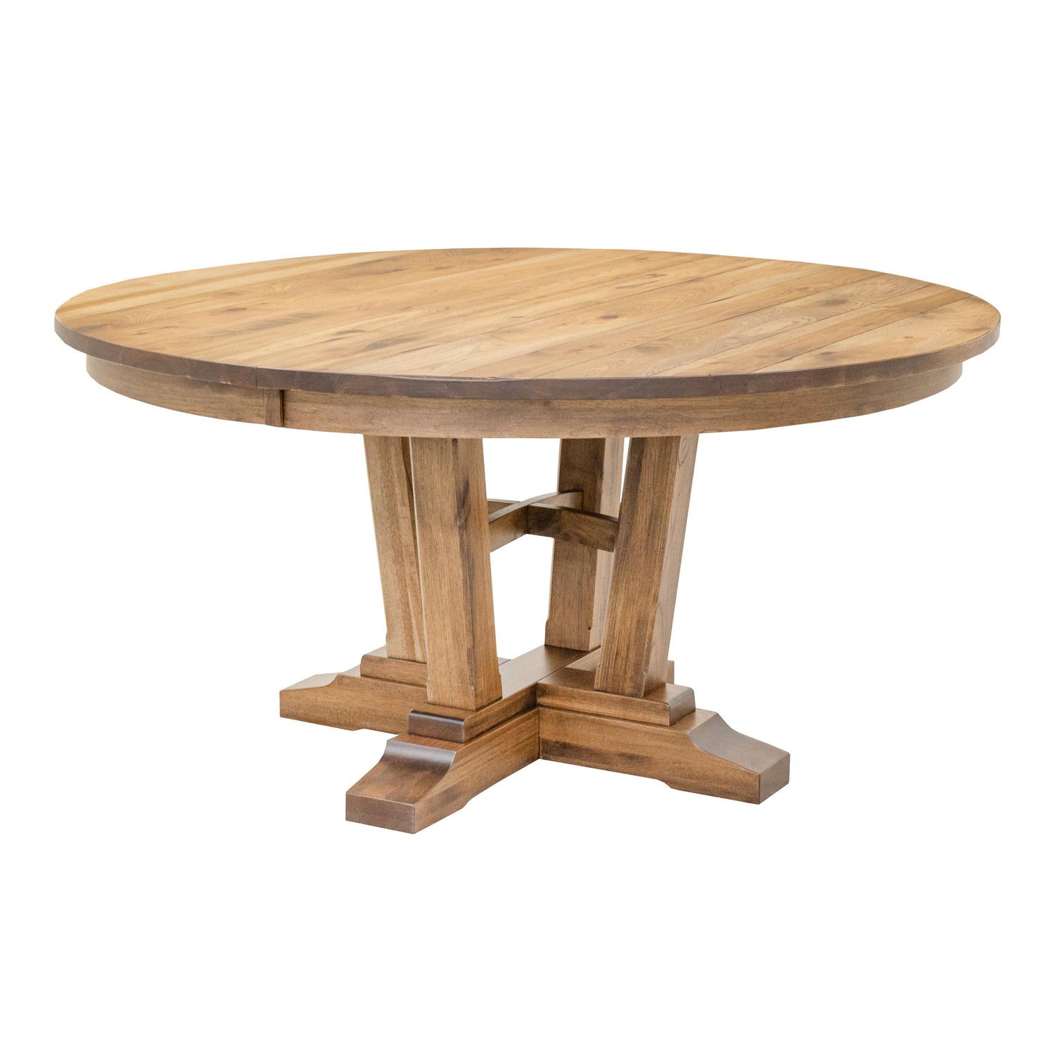 Alberta Hickory Wood Round Extending Dining Table | WB