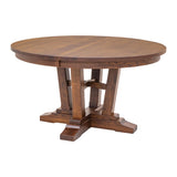 Alberta Quarter Sawn White Oak Wood Round Extending Dining Table | ASB