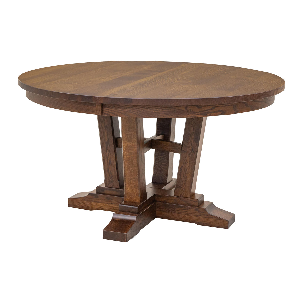 Alberta Quarter Sawn White Oak Wood Round Extending Dining Table | GB