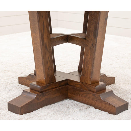 Alberta Quarter Sawn White Oak Wood Round Extending Dining Table | ASB