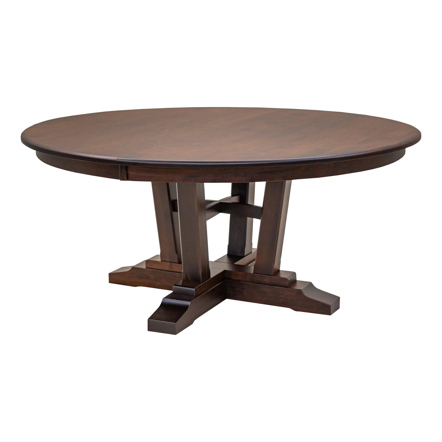 Alberta Round Extendable Cherry Wood Dining Set for 6-10