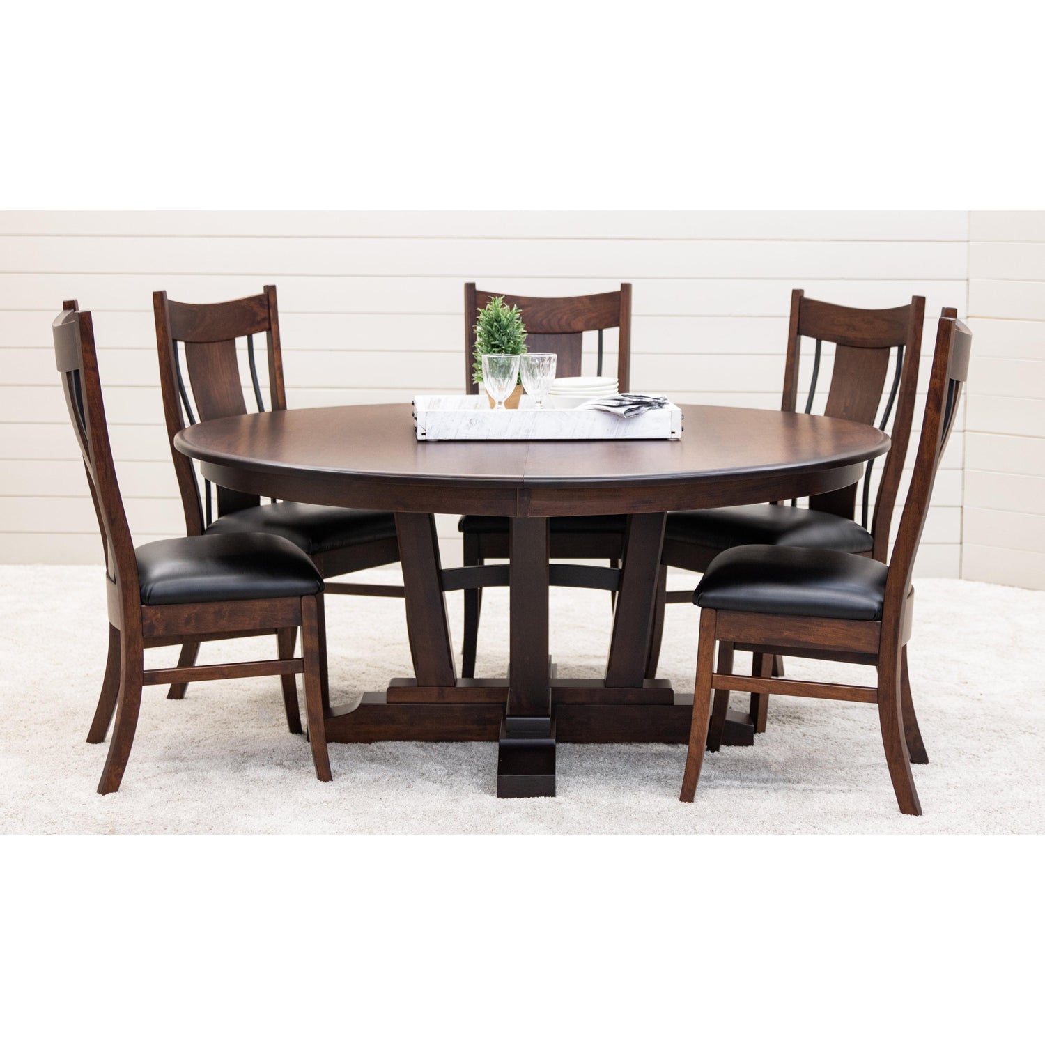 Alberta Cherry Wood Round Extending Dining Table | GB