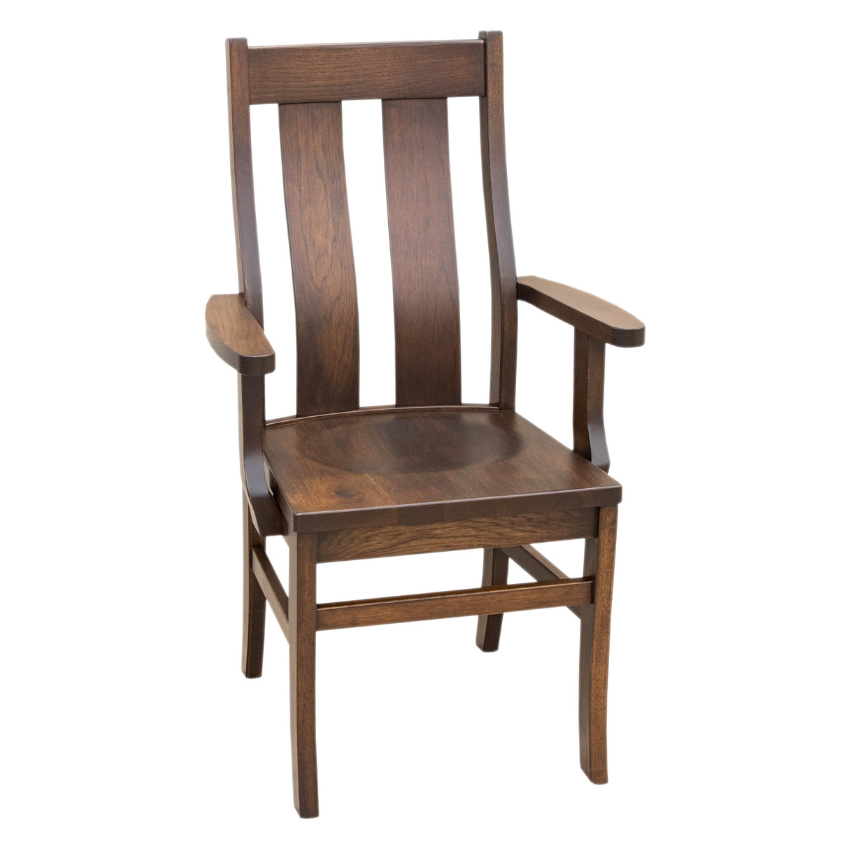 Arlington Straight Top Hickory Wood Arm Dining Chair | BV