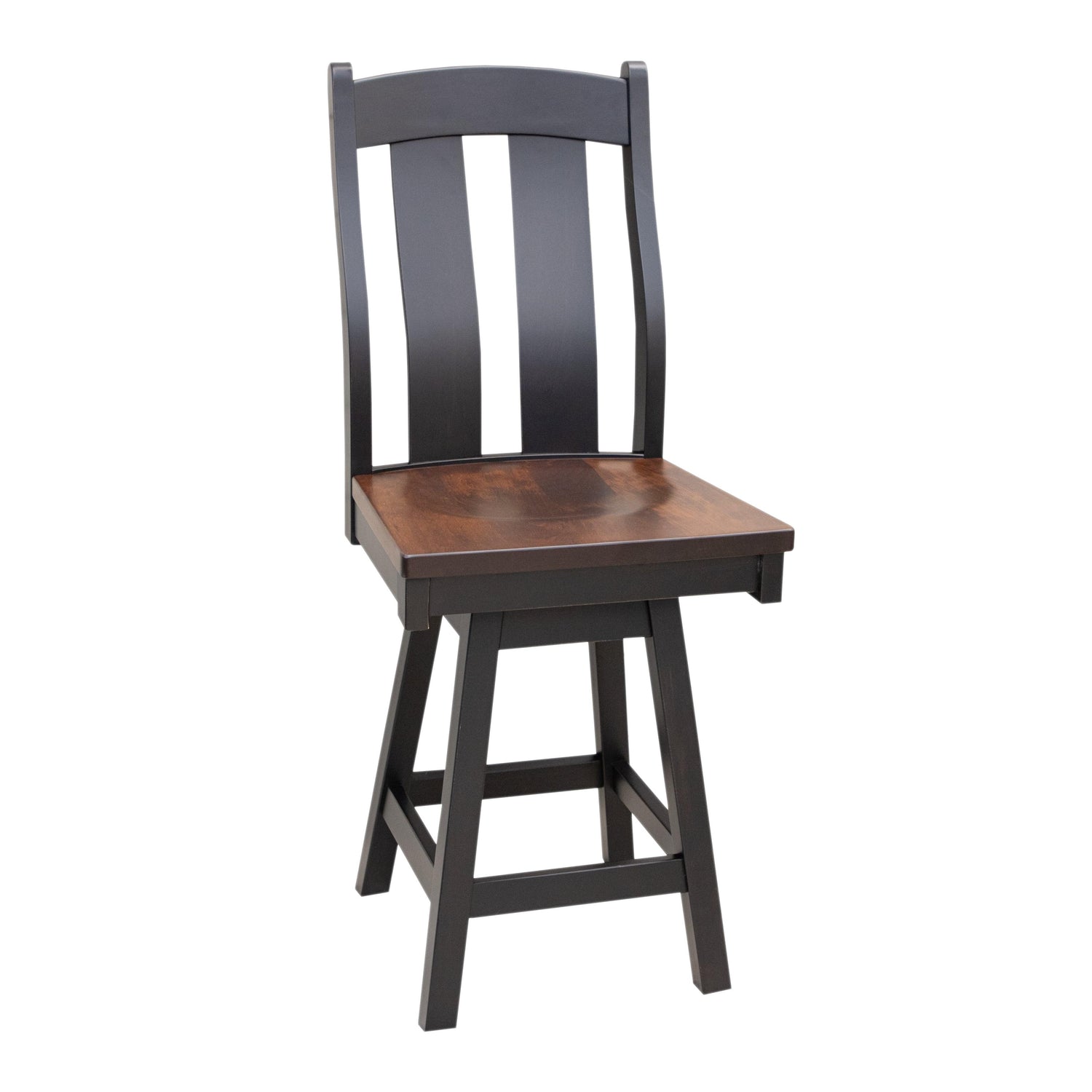 Arlington Black & Wood 24" Swivel Bar Stool | M-EB&C-GB