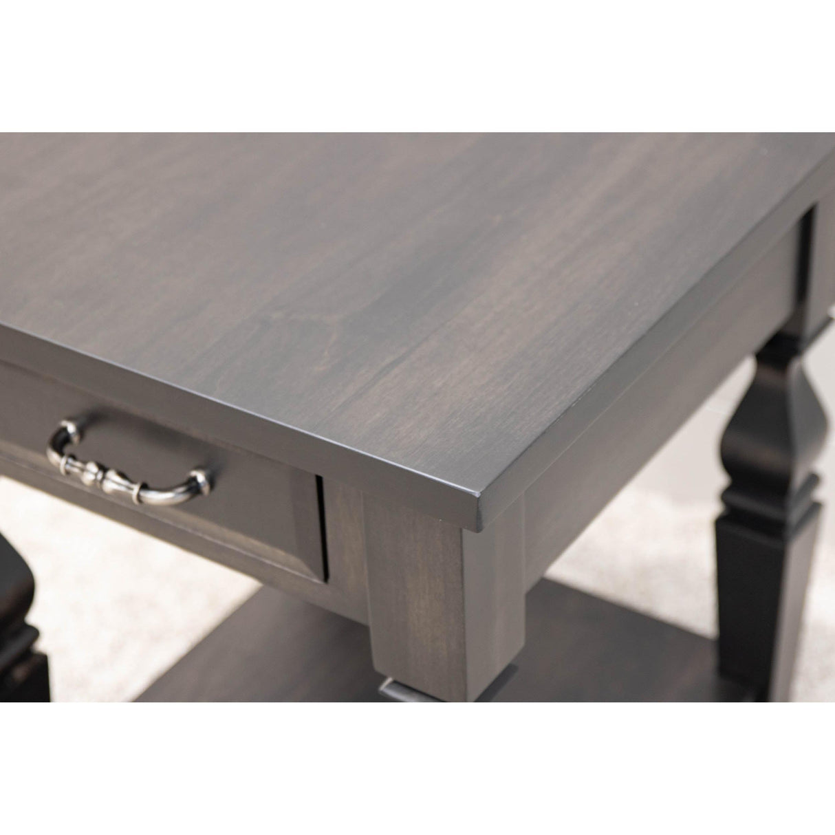 Ashton Maple Wood Large Square Open End Table | DK