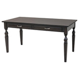 Ashton Oak Wood Black Writing Desk | EB