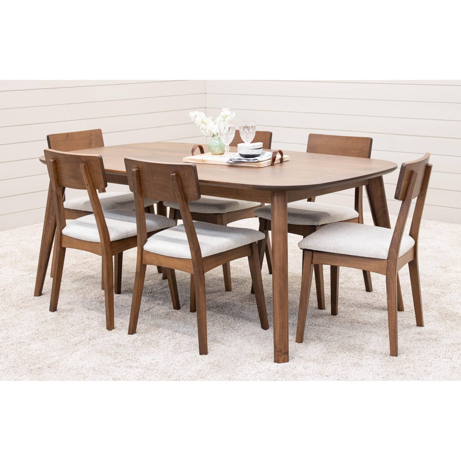 Astoria Mid Century Maple Wood Extending Dining Table | HC