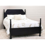 Augustine Queen Black Maple Wood Four Poster Bed | EB