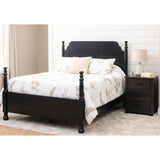 Augustine Queen Black Maple Wood Four Poster Bed | EB