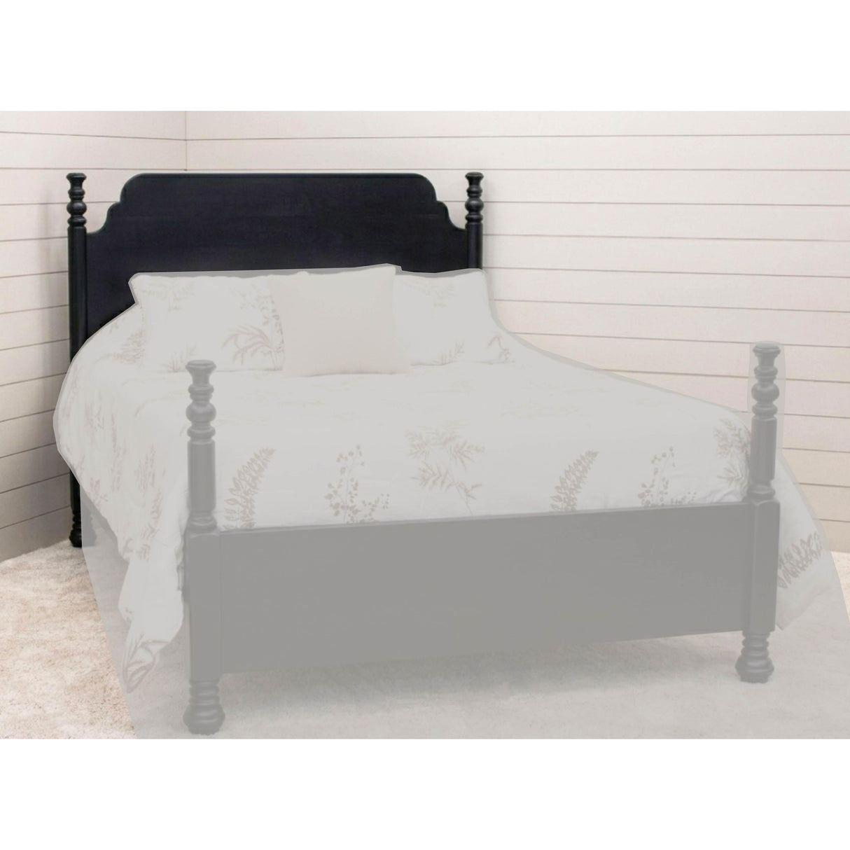 Augustine Queen Black Maple Wood Four Poster Bed | EB