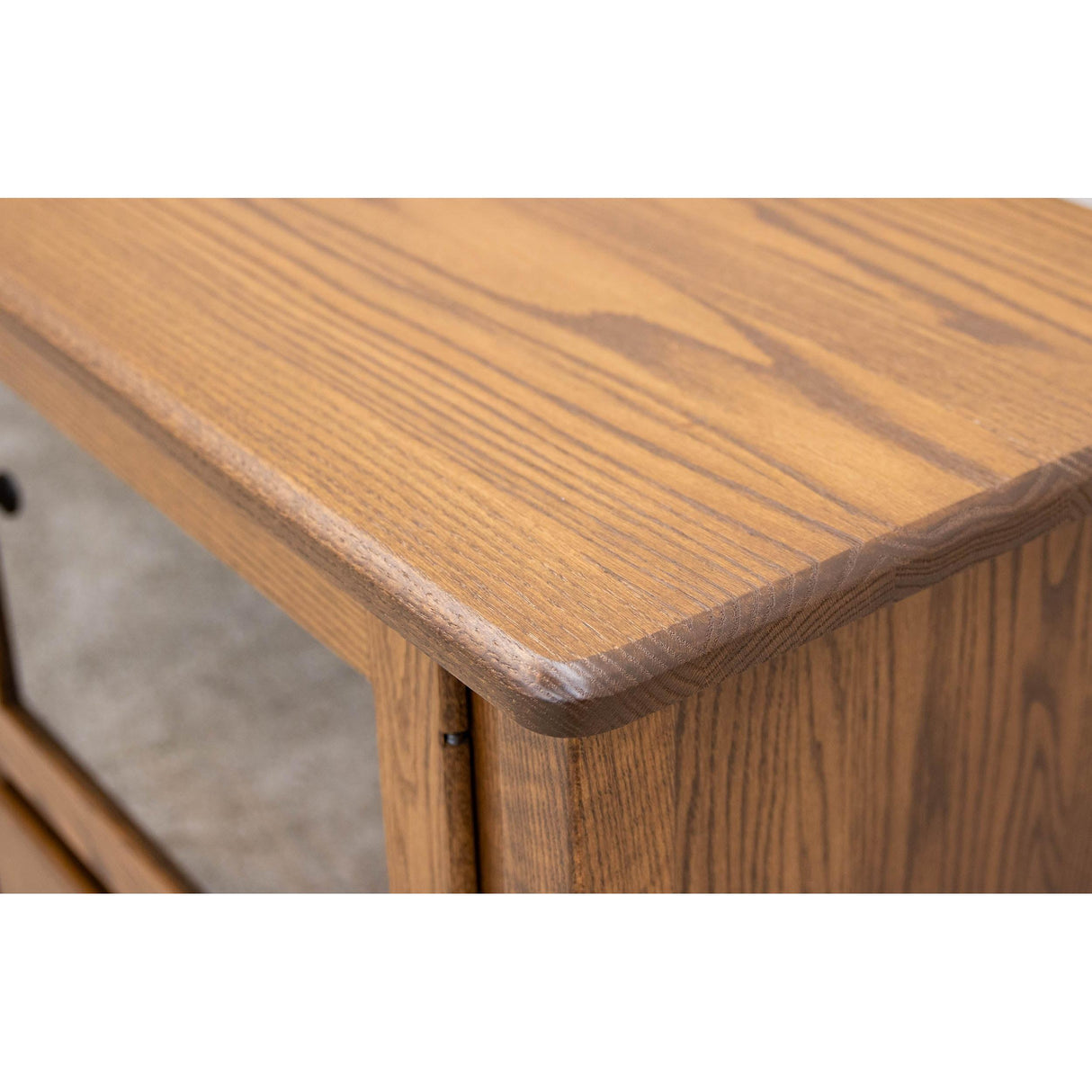 Austin 60" Oak Wood TV Console with Glass Doors | HC