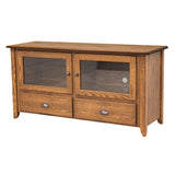 Austin 60" Oak Wood TV Console with Glass Doors | HC