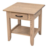 Austin Oak Wood Large Square Open End Table | VD