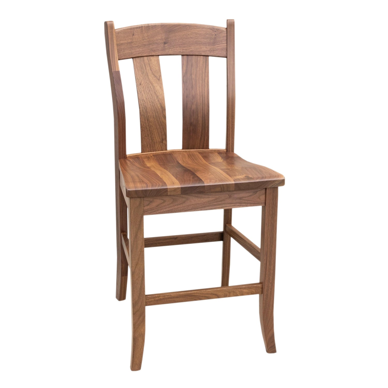 Austin Walnut Wood 24" Stationary Bar Stool | NAT