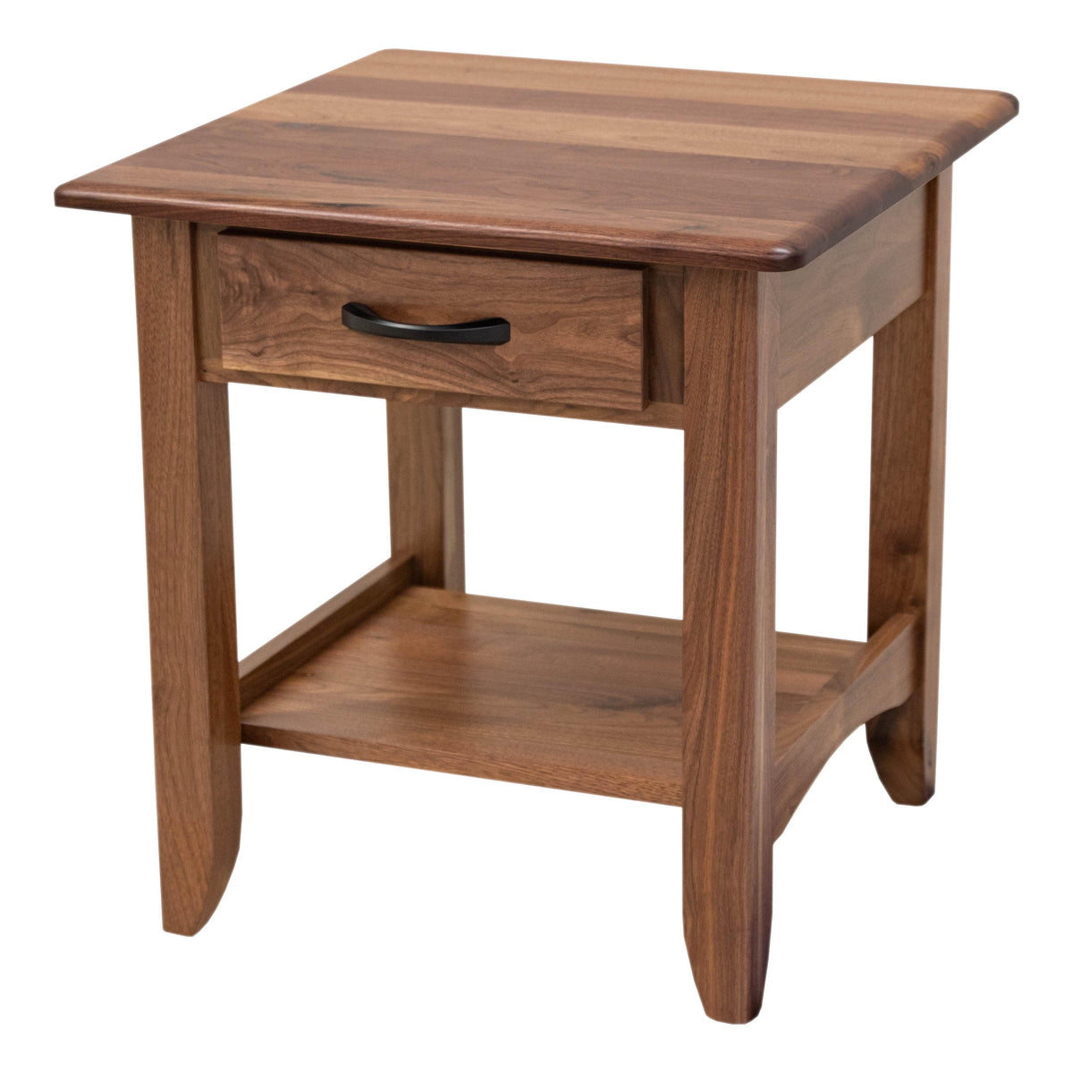 Austin Walnut Wood Large Square Open End Table | NAT