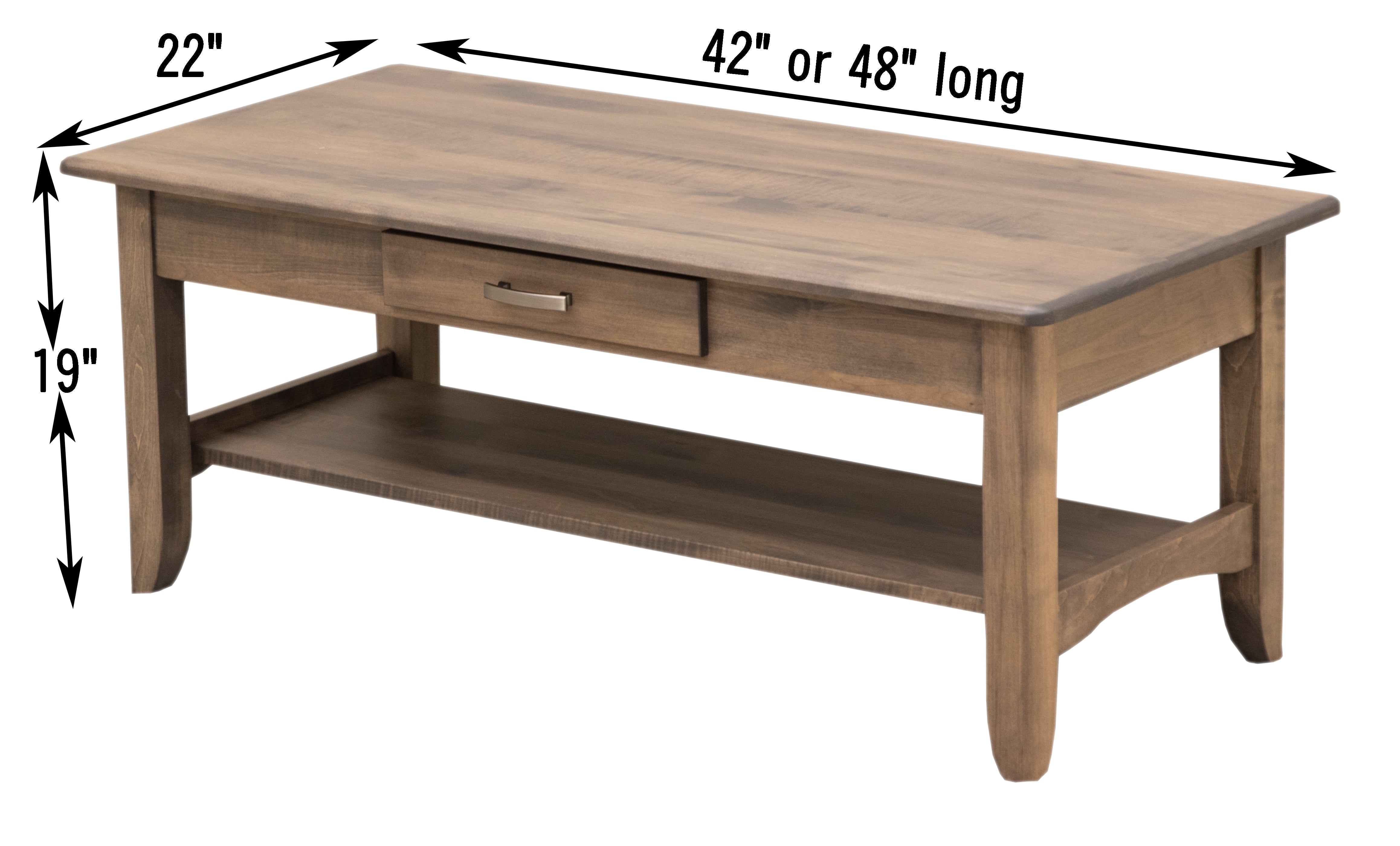 Austin Solid Red Oak Wood Rectangle Open Coffee Table – Upstate