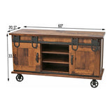 Sliding Barn Door TV Cart