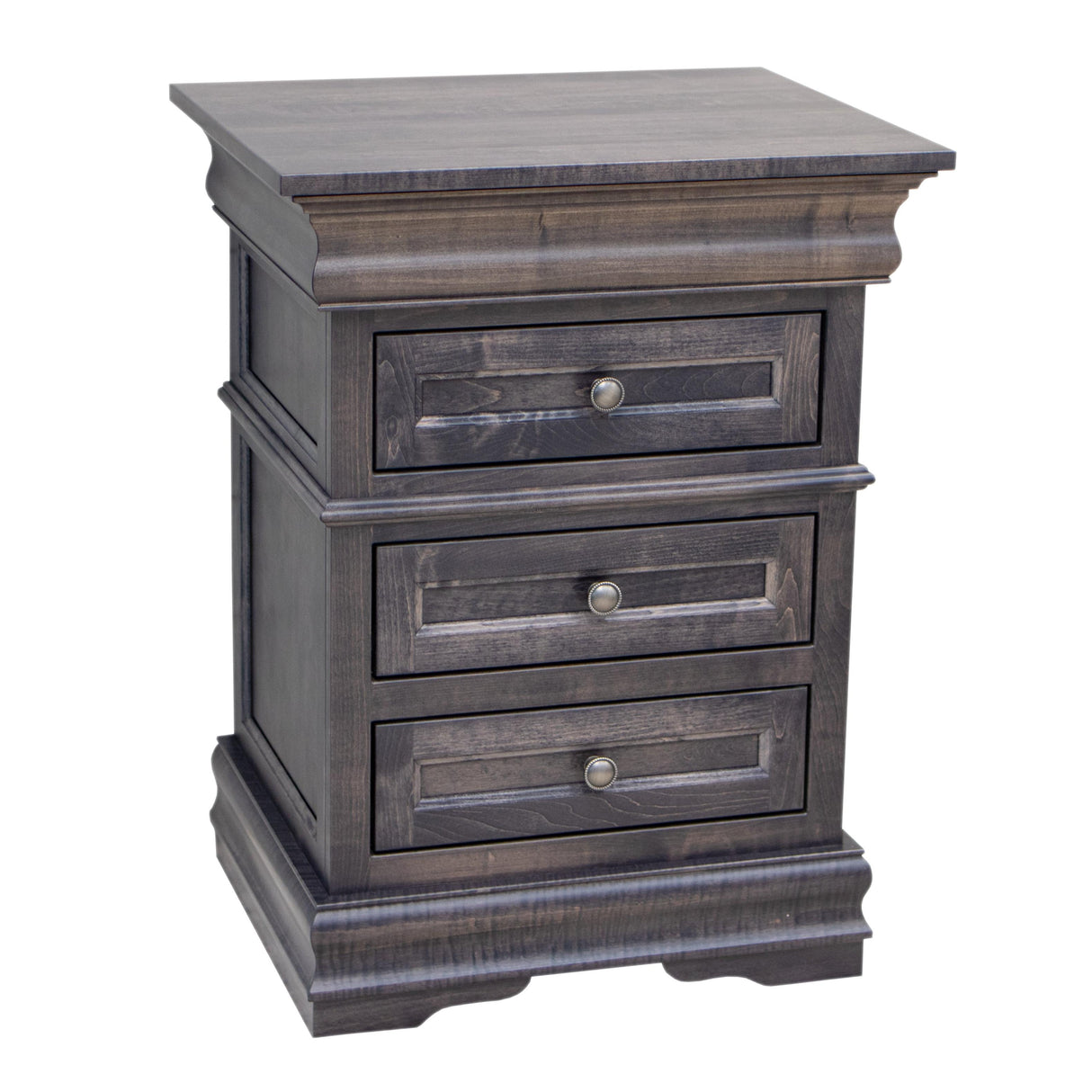 Belmont Maple Wood 3-Drawer Nightstand | GS