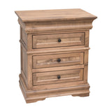 Belmont Maple Wood 3-Drawer Nightstand | WB