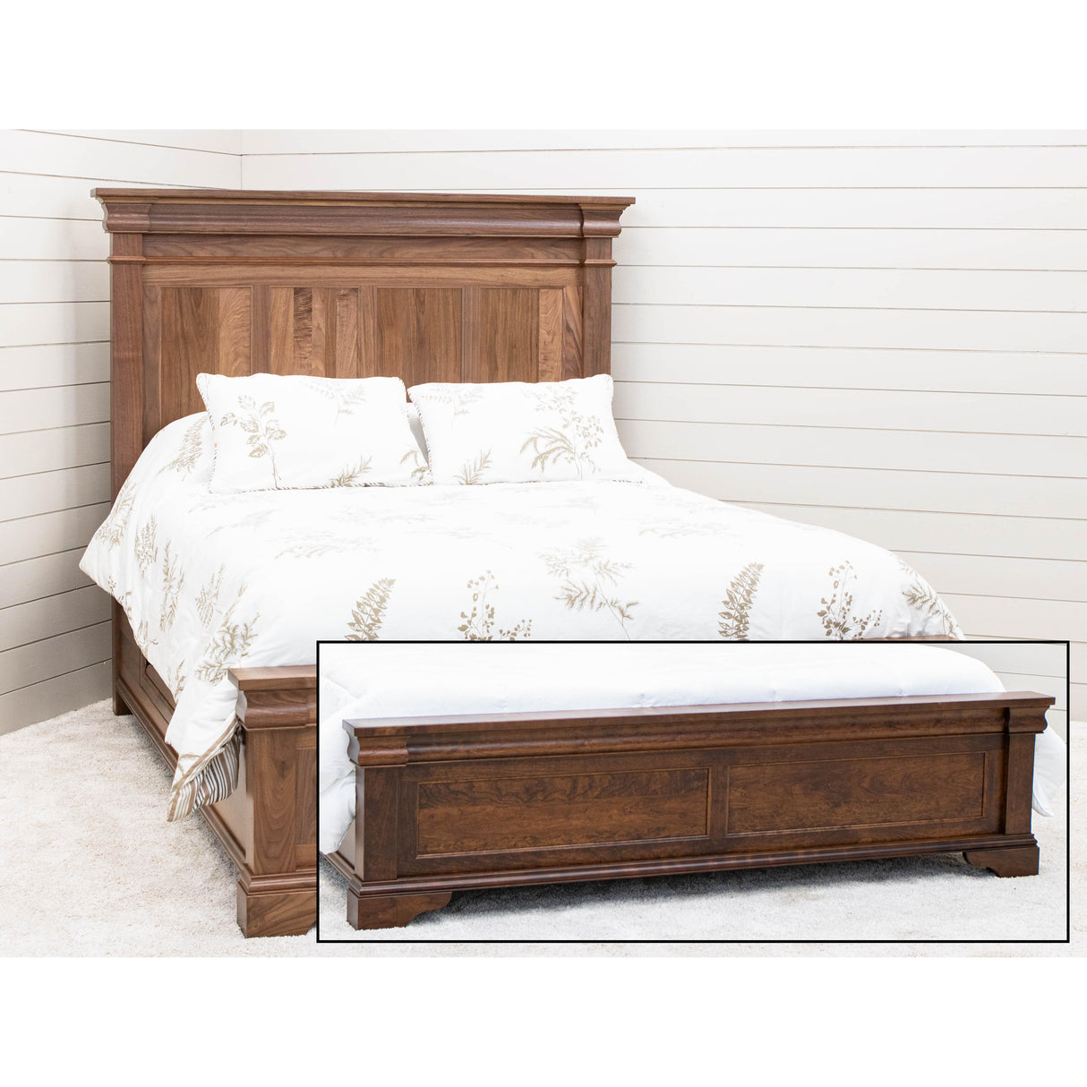 Belmont Full Walnut Wood Storage Platform Bed | NAT