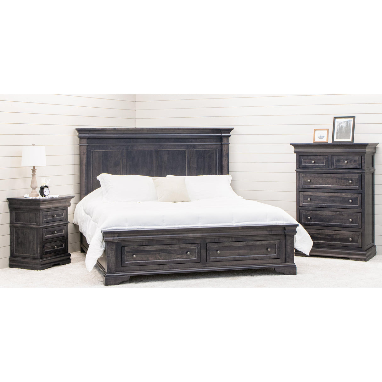Belmont Queen Maple Wood Storage Platform Bed | GS