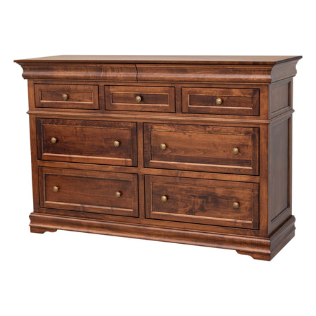 Denali Solid Maple Wood 9-Drawer Tall Dresser in Brown Velvet – Upstate Amish Furniture