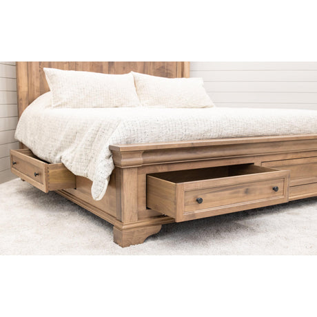 Belmont King Maple Wood Storage Platform Bed | WB