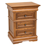 Belmont Elm Wood 3-Drawer Nightstand | MC