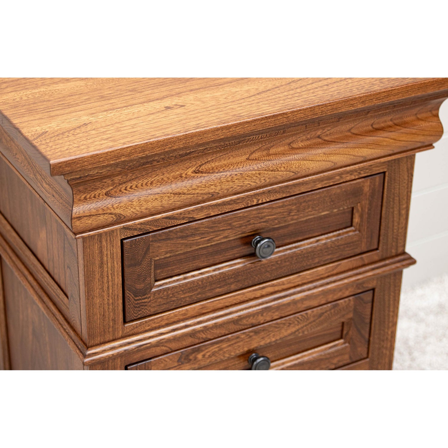 Belmont Elm Wood 3-Drawer Nightstand | MC
