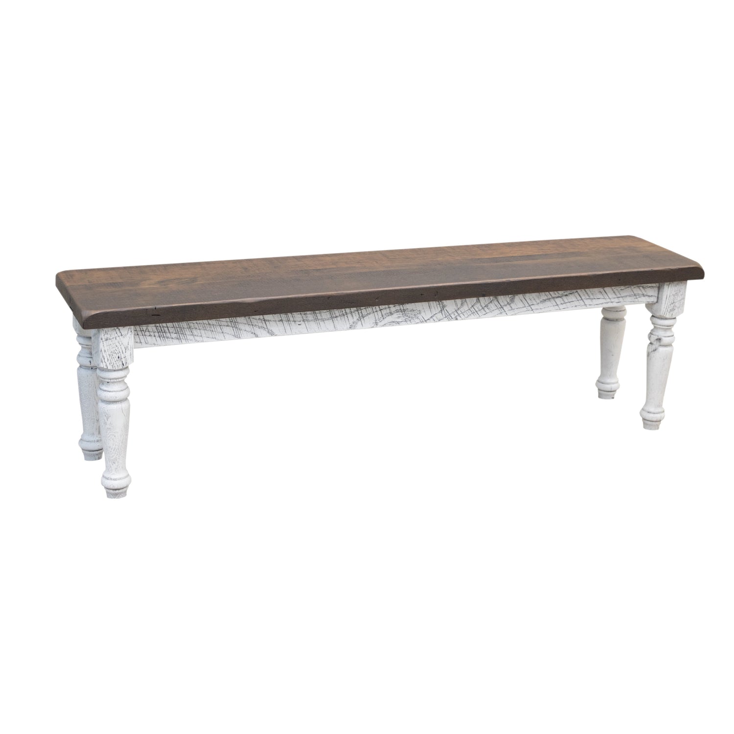 Belmont Reclaimed White & Wood Dining Bench | TW&SP