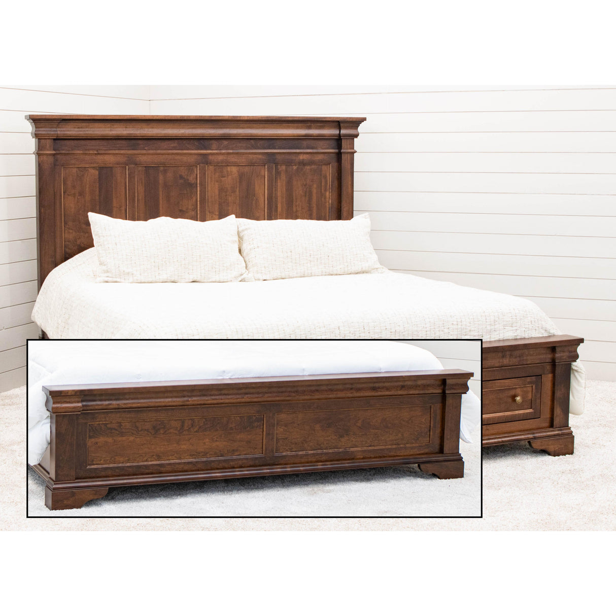 Belmont King Maple Wood Storage Platform Bed | ASB
