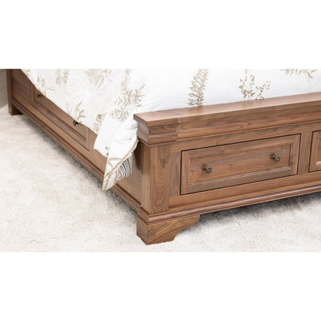 Belmont King Walnut Wood Storage Platform Bed | NAT