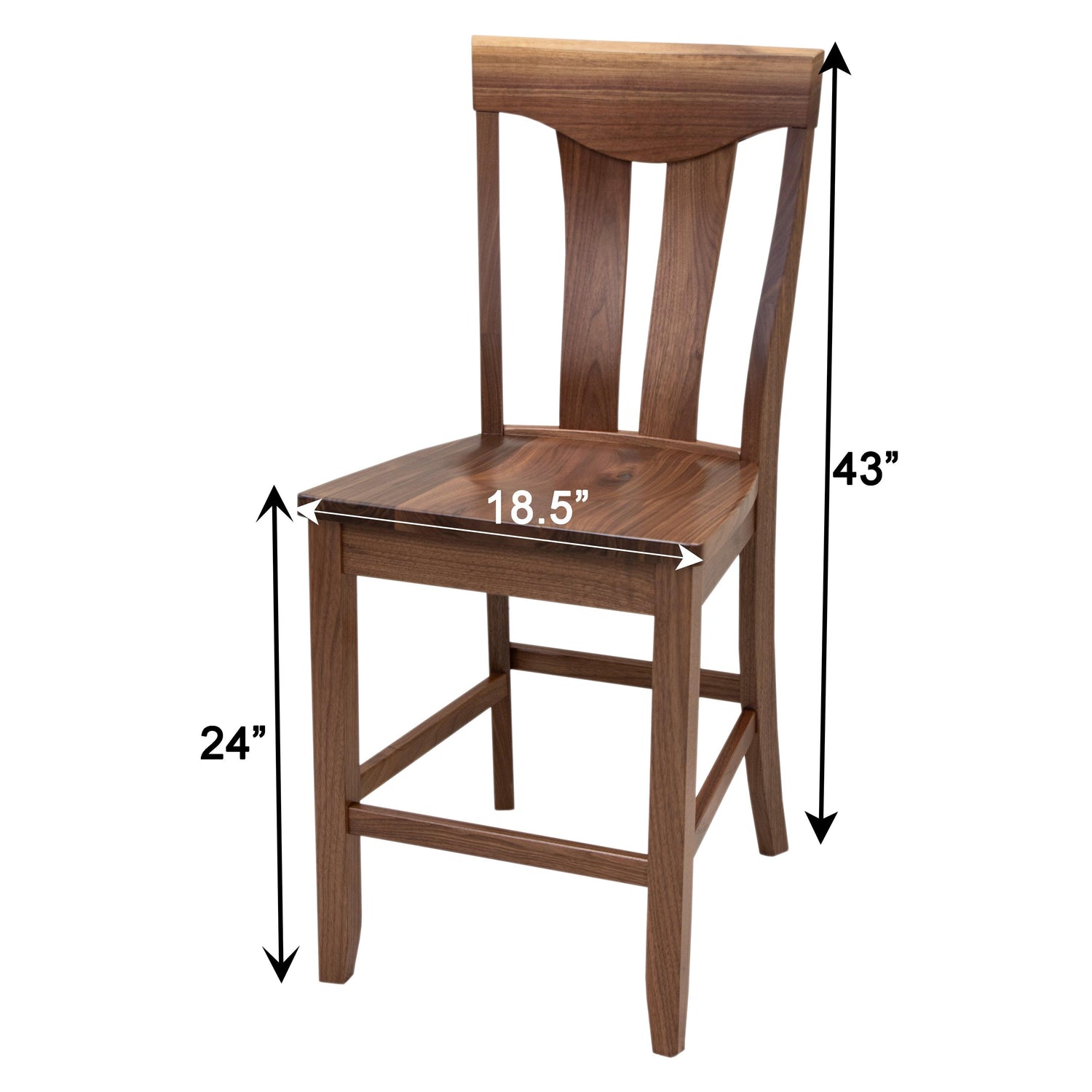 Belmont Walnut Wood 24" Stationary Bar Stool | NAT