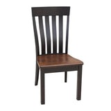 Drop Leaf Black and Cherry Round Amish Table Set for 4